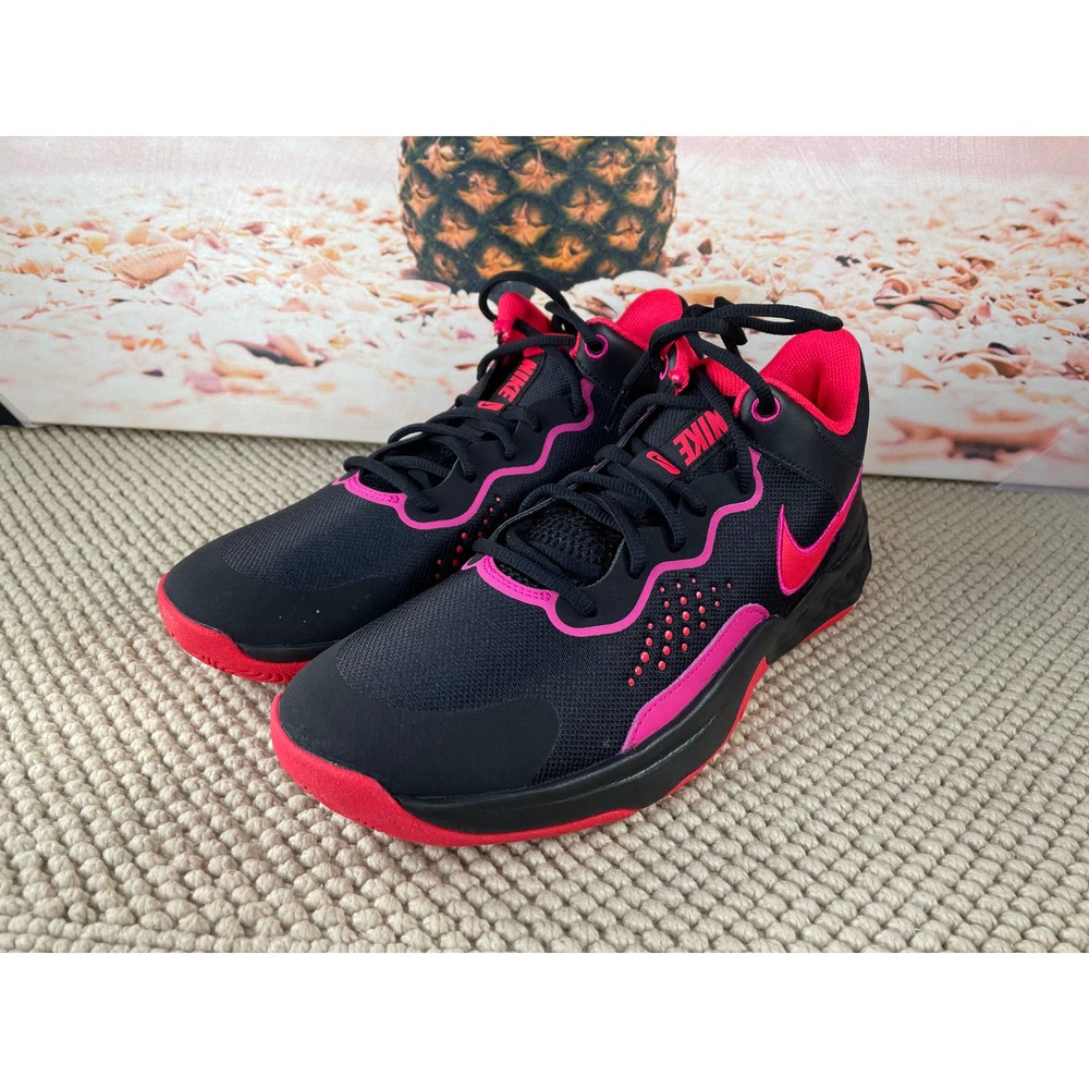 Nike Men Fly By Mid 3 Black Red Pink Basketball Shoes